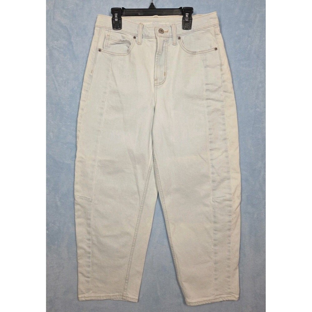NEW Old Navy Women's High Rise Barrel Leg Denim Jeans Light Wash sz 6 90s Cotton - Picture 3 of 10